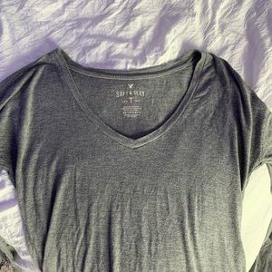 american eagle grey long sleeve tee